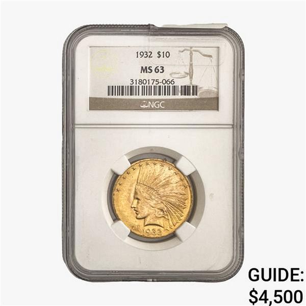 1932 $10 Gold Eagle NGC MS63
