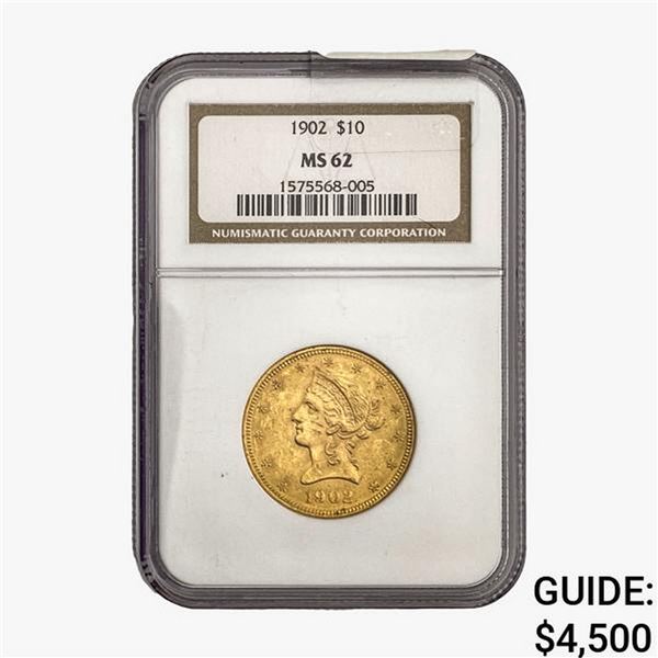1902 $10 Gold Eagle NGC MS62