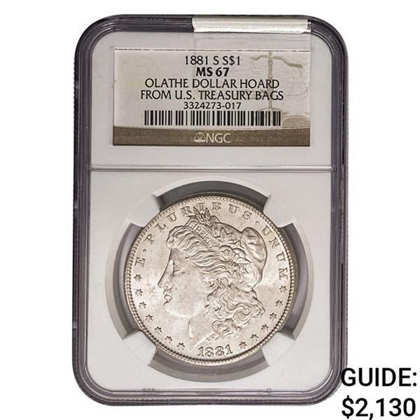 1881-S Morgan Silver Dollar NGC MS67 Olathe