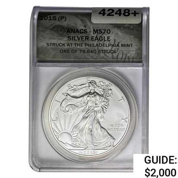 2015-P Silver Eagle ANACS MS70