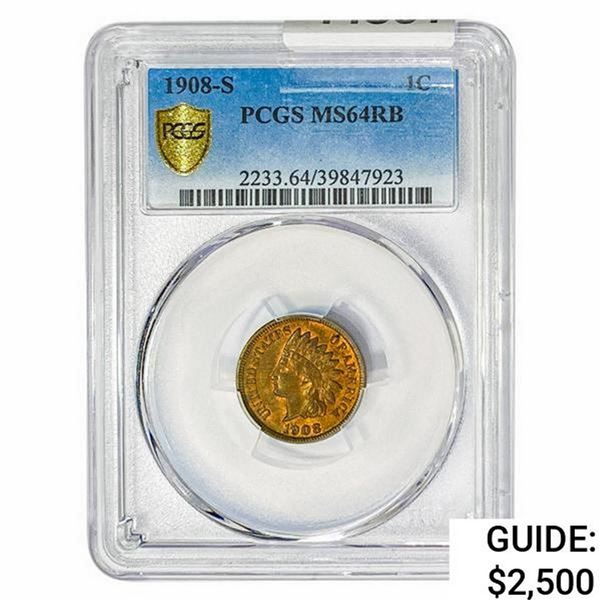 1908-S Indian Head Cent PCGS MS64 RB