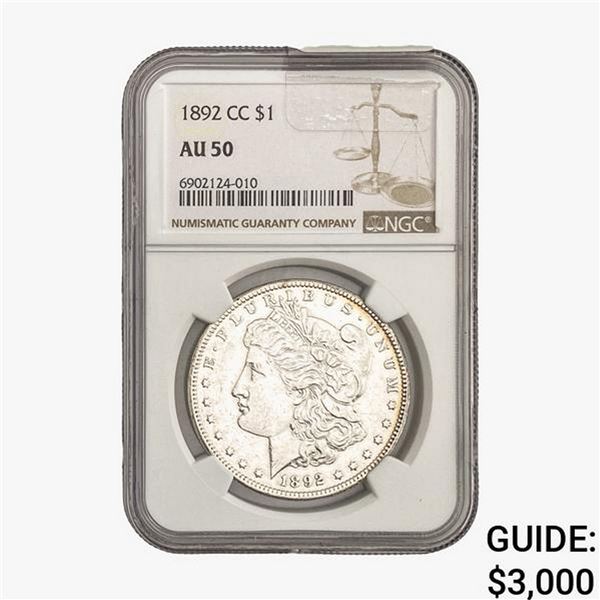1892-CC Morgan Silver Dollar NGC AU50