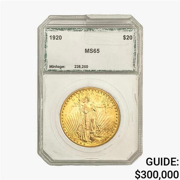 1920 $20 Gold Double Eagle PCI MS65