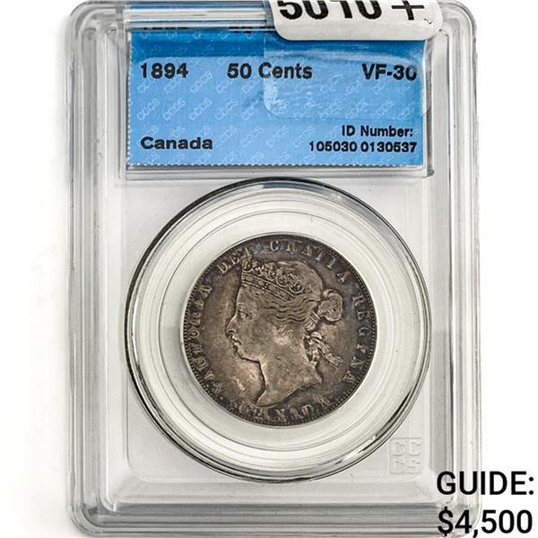 1894 Canada 50C ANACS VF35