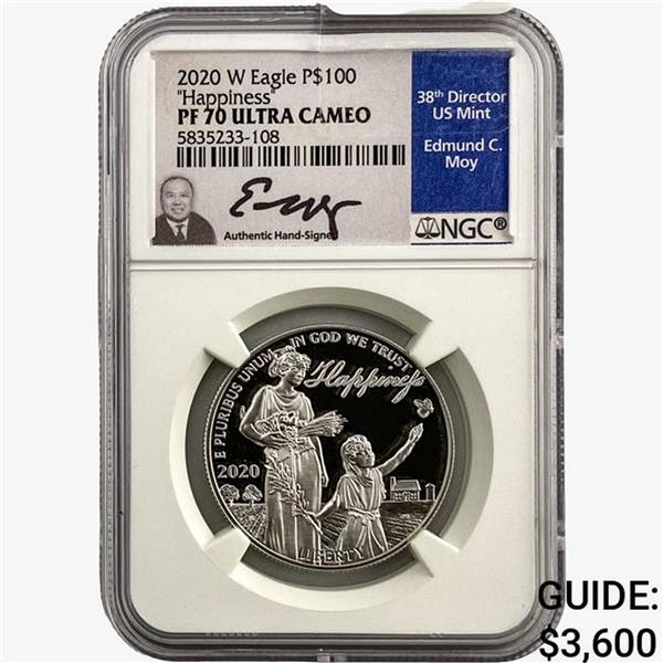 2020-W 1oz Platinum $100 Eagle-Happiness NGC PF70 UC