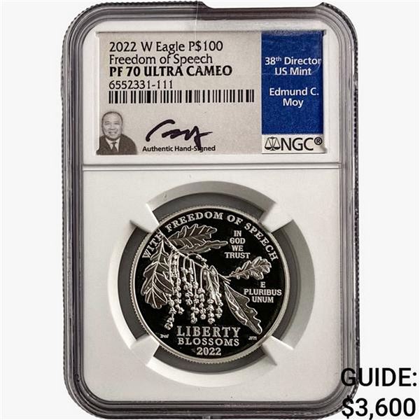 2022-W 1oz Platinum $100 Eagle-Speech NGC PF70 UC