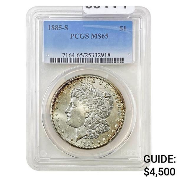 1885-S Morgan Silver Dollar PCGS MS65