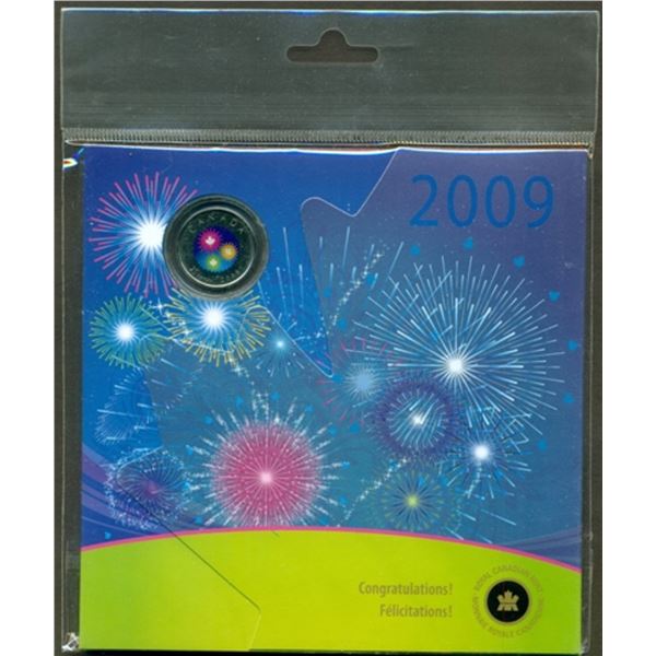 2009 Canada Congratulations Greeting Card with Coloured 25 Cents