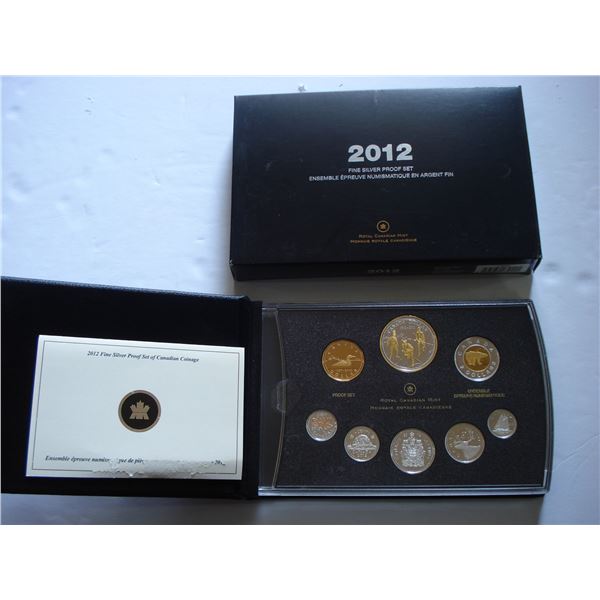 2012 Canada Fine Silver Proof Set, War 1812 With Pink Gold plated 1¢
