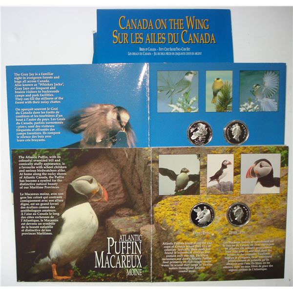 1995 Canada on the Wing 4 x 50¢ Sterling Silver Birds Coin Set