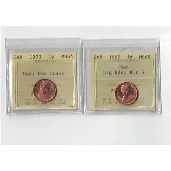 PCCS 1¢,  2 coin Lot Professional Coin Certification System