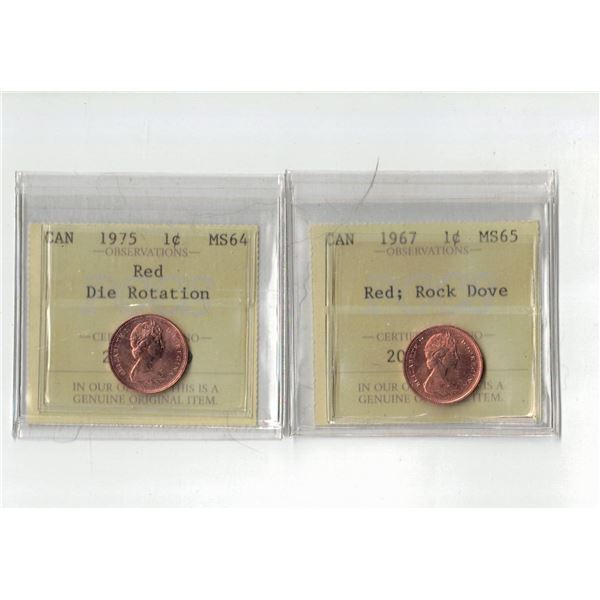PCCS 1¢,  2 coin Lot Professional Coin Certification System