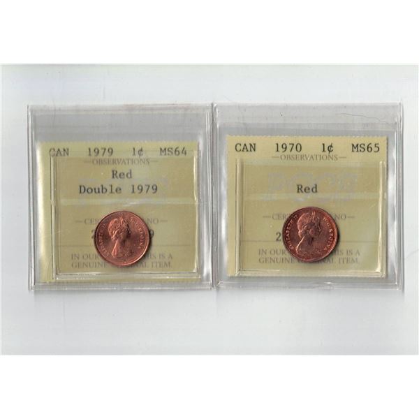 PCCS 1¢,  2 coin Lot Professional Coin Certification System