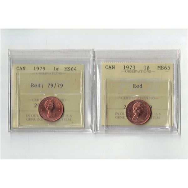 PCCS 1¢,  2 coin Lot Professional Coin Certification System
