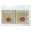 Image 1 : PCCS 1¢,  2 coin Lot Professional Coin Certification System