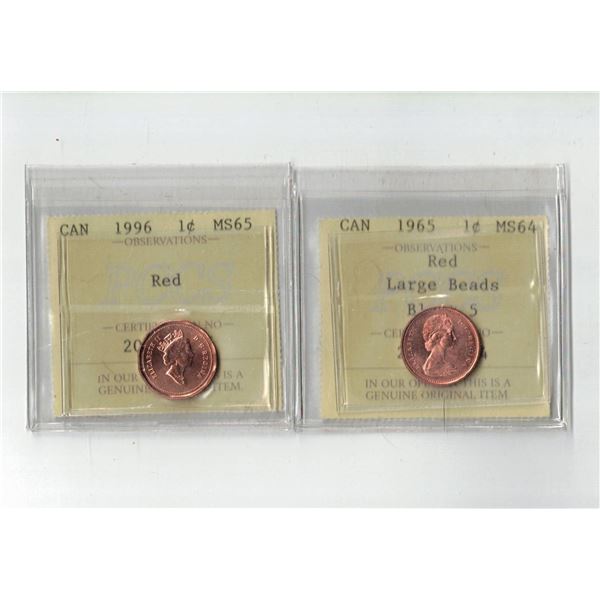 PCCS 1¢,  2 coin Lot Professional Coin Certification System