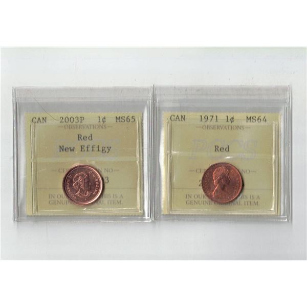 PCCS 1¢,  2 coin Lot Professional Coin Certification System