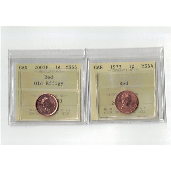 PCCS 1¢,  2 coin Lot Professional Coin Certification System