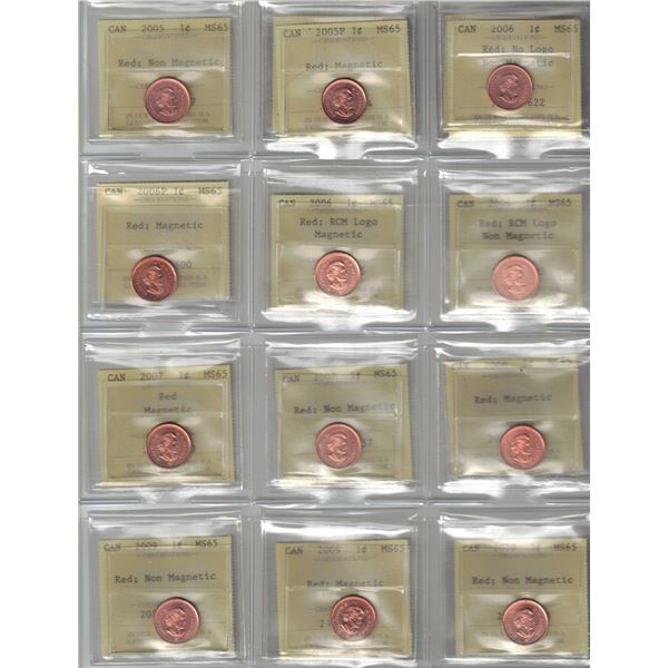 PCCS 1¢, 14 coin Lot All MS65, Professional Coin Certification System