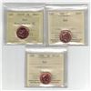 Image 1 : ICCS, PCCS 1¢,  3 coin Lot Professional Coin Certification System
