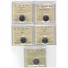Image 1 : PCCS & ICCS 10¢,  5 coin Lot, Professional Coin Certification System