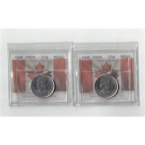 PCCS 25¢,  2 coin Lot, Professional Coin Certification System