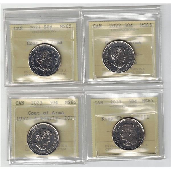 PCCS 50¢,  4 coin Lot, Professional Coin Certification System