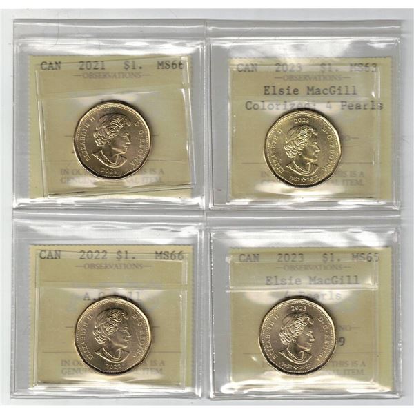 PCCS $1,  4 coin Lot Professional Coin Certification System