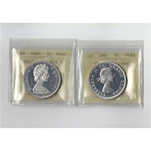 PCCS Silver $1,  2 coin Lot, Professional Coin Certification System