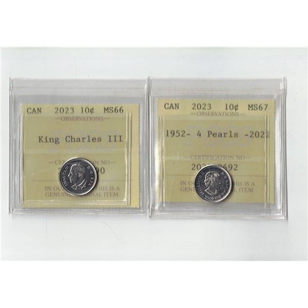 PCCS 10¢,  2 coin Lot, Professional Coin Certification System