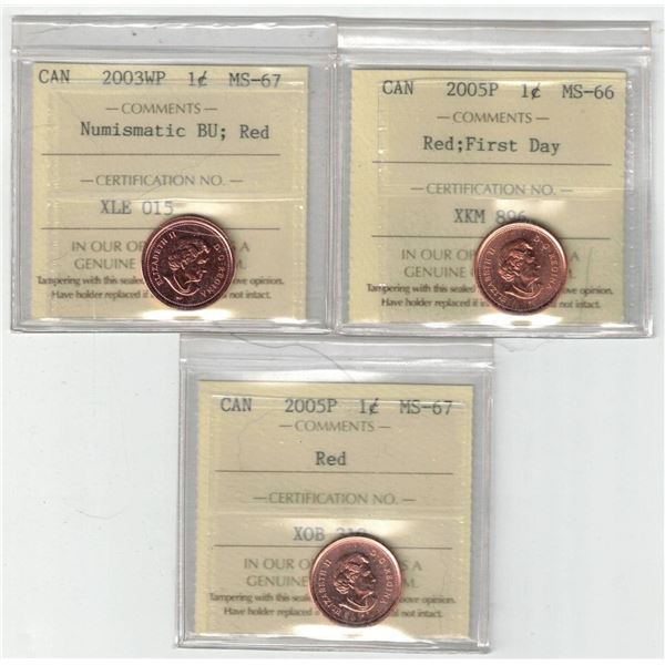 ICCS 1¢,  2 coin Lot