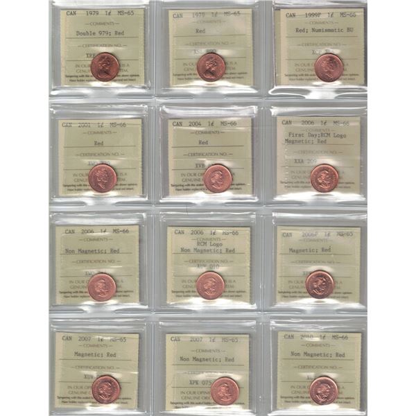 ICCS 1¢,  13 coin Lot