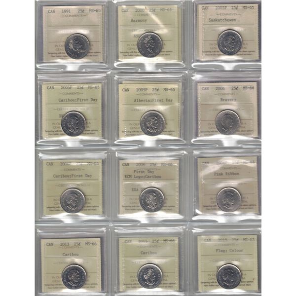 ICCS 25¢,  18 coin Lot