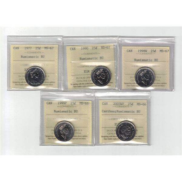 ICCS 25¢,  5 coin Lot