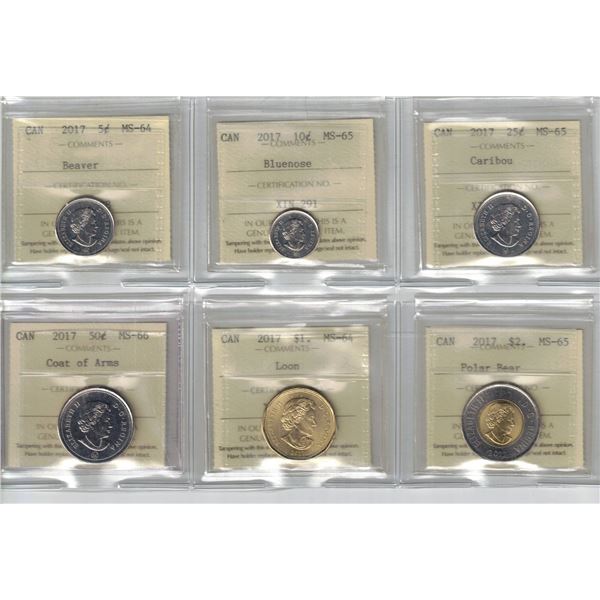 ICCS 2017 Full Set,  6 coin Lot