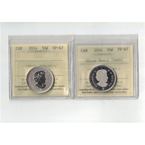 ICCS 50¢,  2 coin Lot