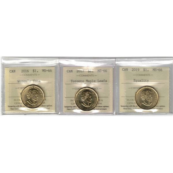 ICCS $1,  3 coin Lot