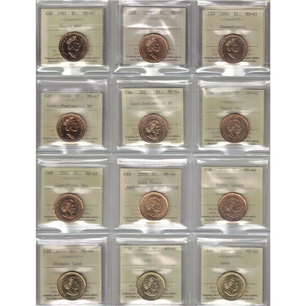 ICCS $1,  15 coin Lot