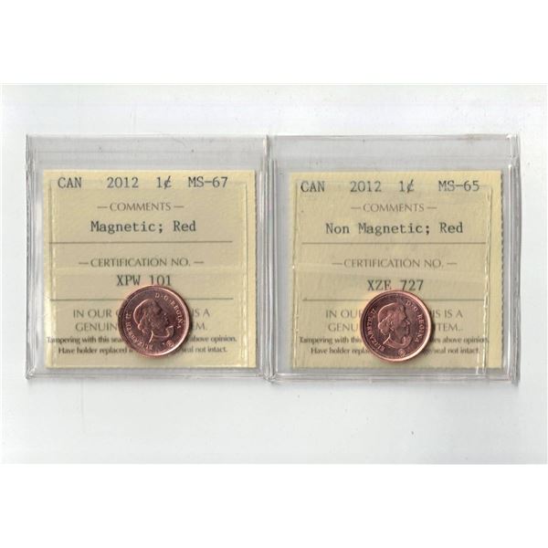 ICCS 1¢,  2 coin Lot