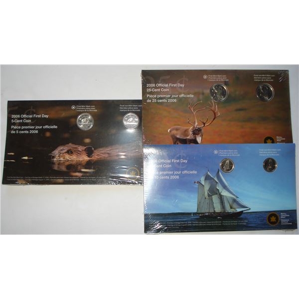 2006 First Day Cover 5¢, 10¢, 25¢