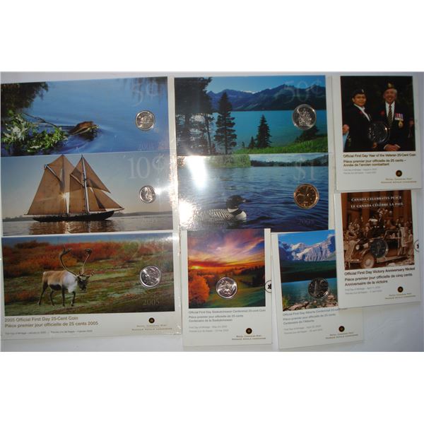 2005 First day Covers X 9