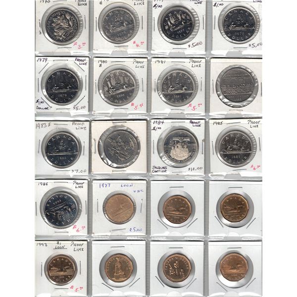 Canadian $1 Lot, MS, PL, PF, See Picture