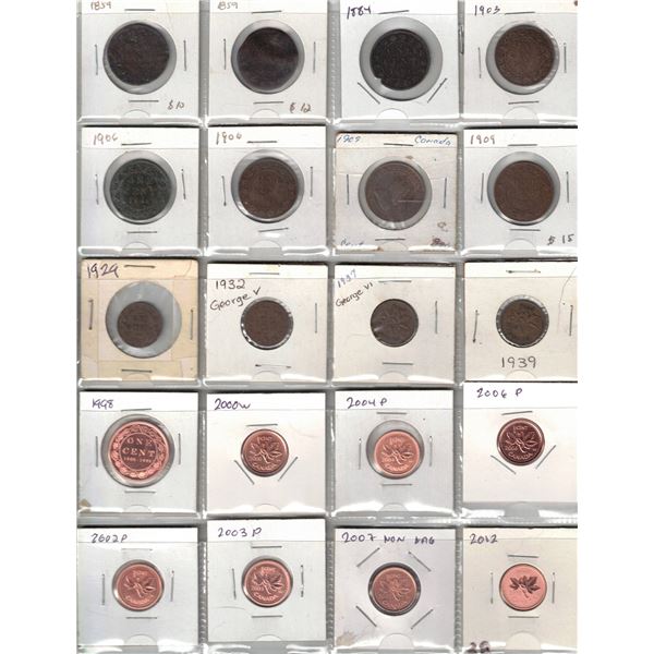 Canadian Large & Small penny lot.
