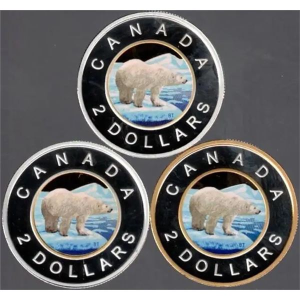 CANADA 2018-2019-2020 Colourised PF Fine Silver/Gold Plate $2.