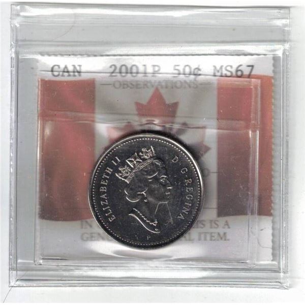 PCCS 2001P 50¢ NBU MS67