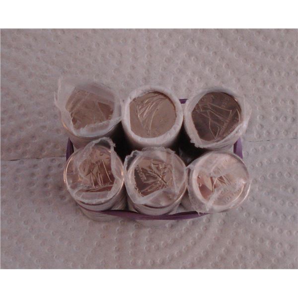 6 Rolls of Dimes, different years.