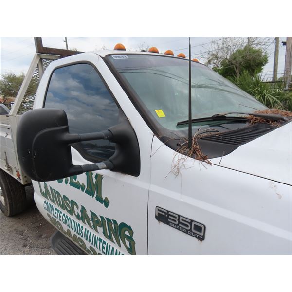 2000 Ford F350 SD STD Cab, Alum '8 Hinged Stake Bed P/U