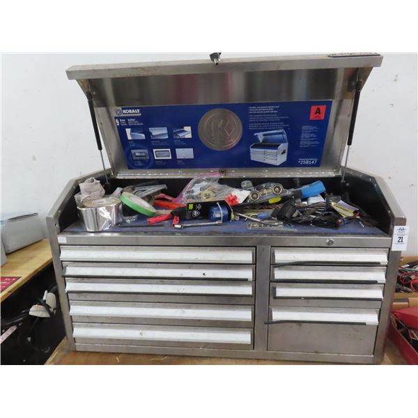 Kobalt S/S 10 Compartment Toolbox w/Some Tools