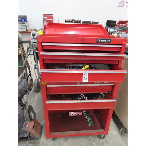 Husky 8 Compartment Stack Rolling Toolbox w/Some Tools
