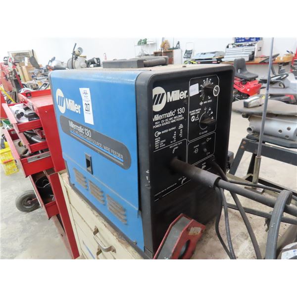 Millermatic 130 CV/DC Welding Wire Feeder, Cart w/Bottle & Supplies